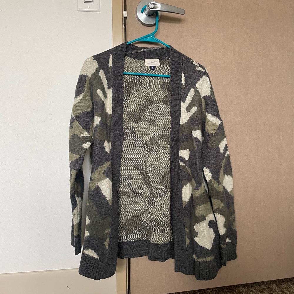 Camo Sweater Cardigan